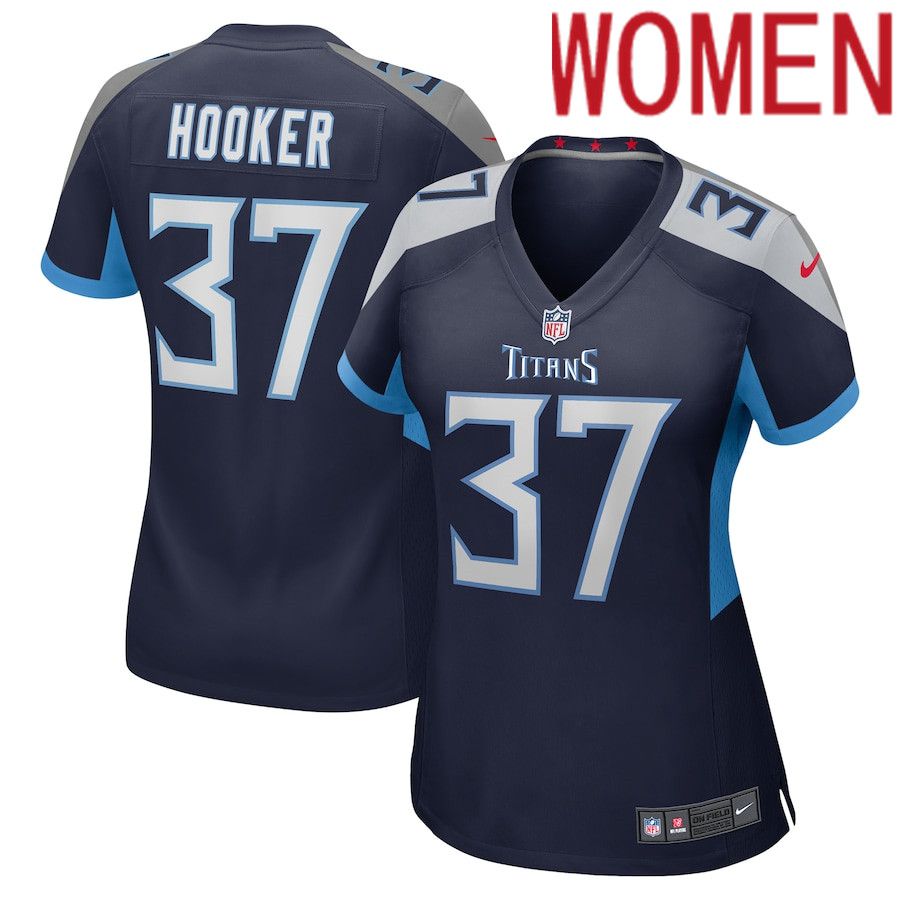 Women Tennessee Titans #37 Amani Hooker Nike Navy Game NFL Jersey
